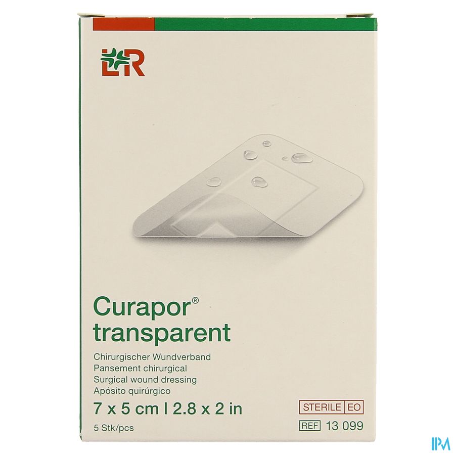Curapor Transparant Steriel 7cmx 5cm 5 13099 2