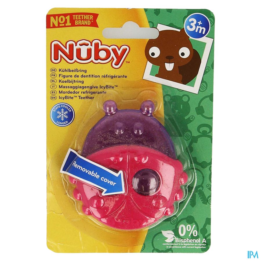 Nûby Koelbijtfiguur diertjes met beschermhoes - 3m+ 2