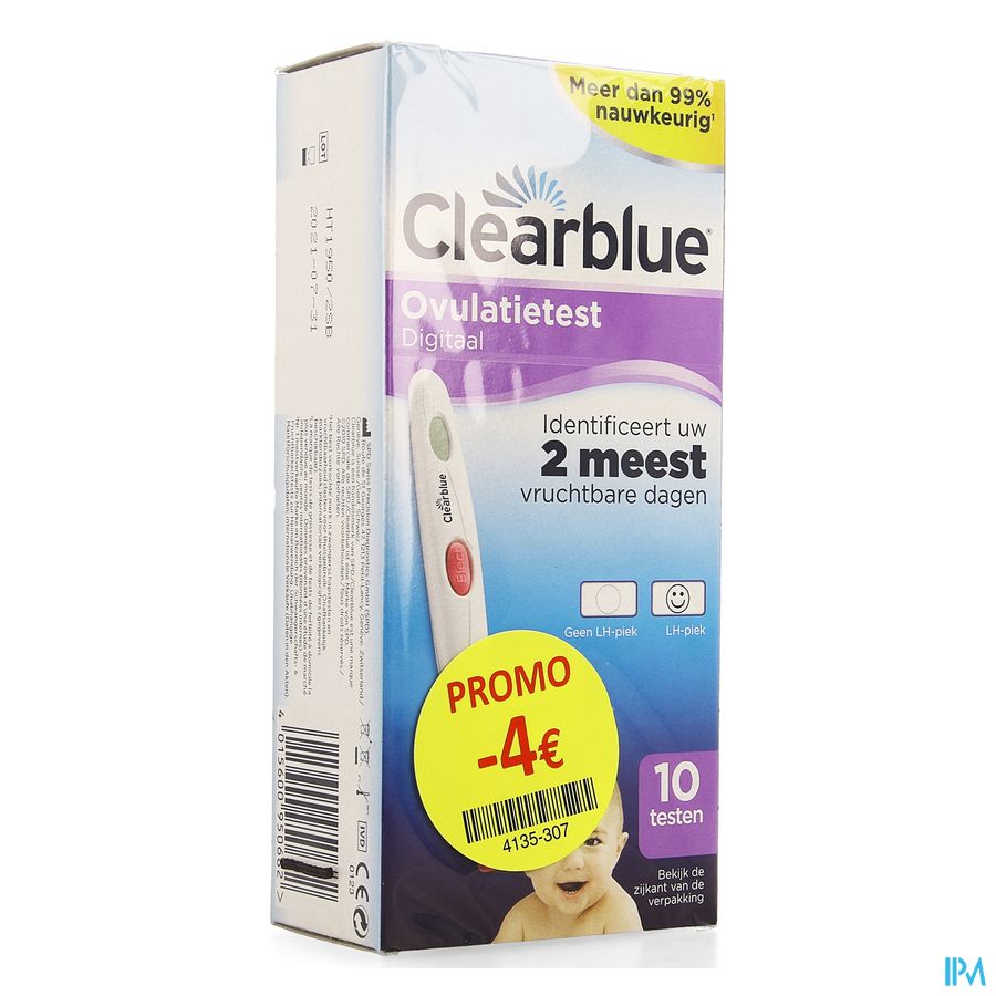 Clearblue Ovulatietest Digital 10 Promo -4€ Clearblue Ovulatietest Digital 10 Promo -4€