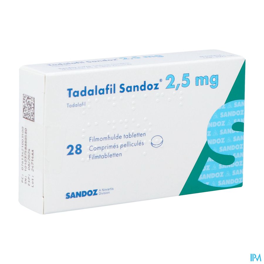 Tadalafil Sandoz 2,5mg Comp Pell 28 X 2,5mg Tadalafil Sandoz 2,5mg Comp Pell 28 X 2,5mg