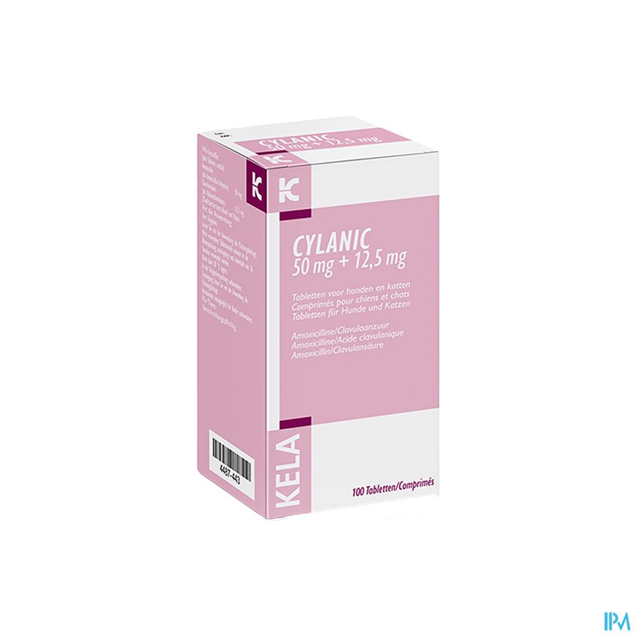 Cylanic 50mg+12,5mg Tabl Honden-katten 100 Cylanic 50mg+12,5mg Tabl Honden-katten 100