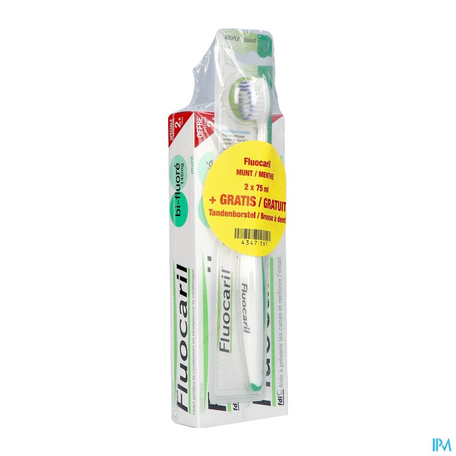 Fluocaril Tandp.bi-fluore 145 Munt 2x75ml+tb