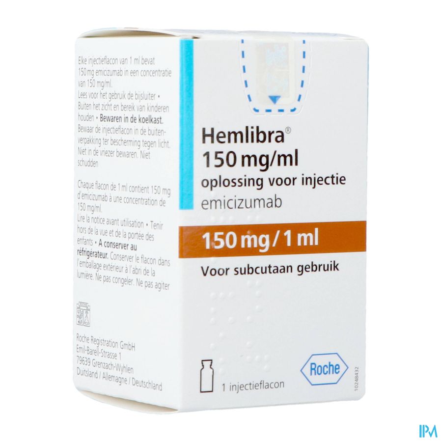 Hemlibra 150mg/1,0ml Opl Inj Fl Inj 1 +cnk 4125928 Hemlibra 150mg/1,0ml Opl Inj Fl Inj 1 +cnk 4125928