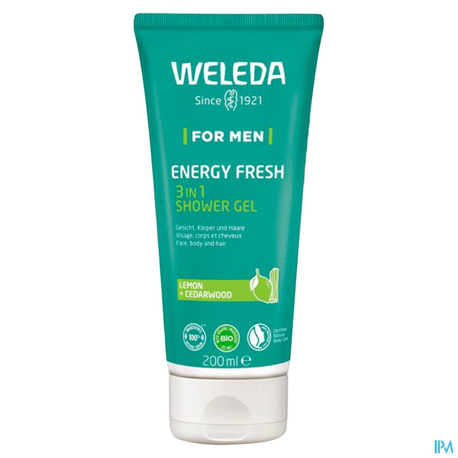 Weleda Men Energy Fresh 3en1 Gel Douche Tube 200ml 2