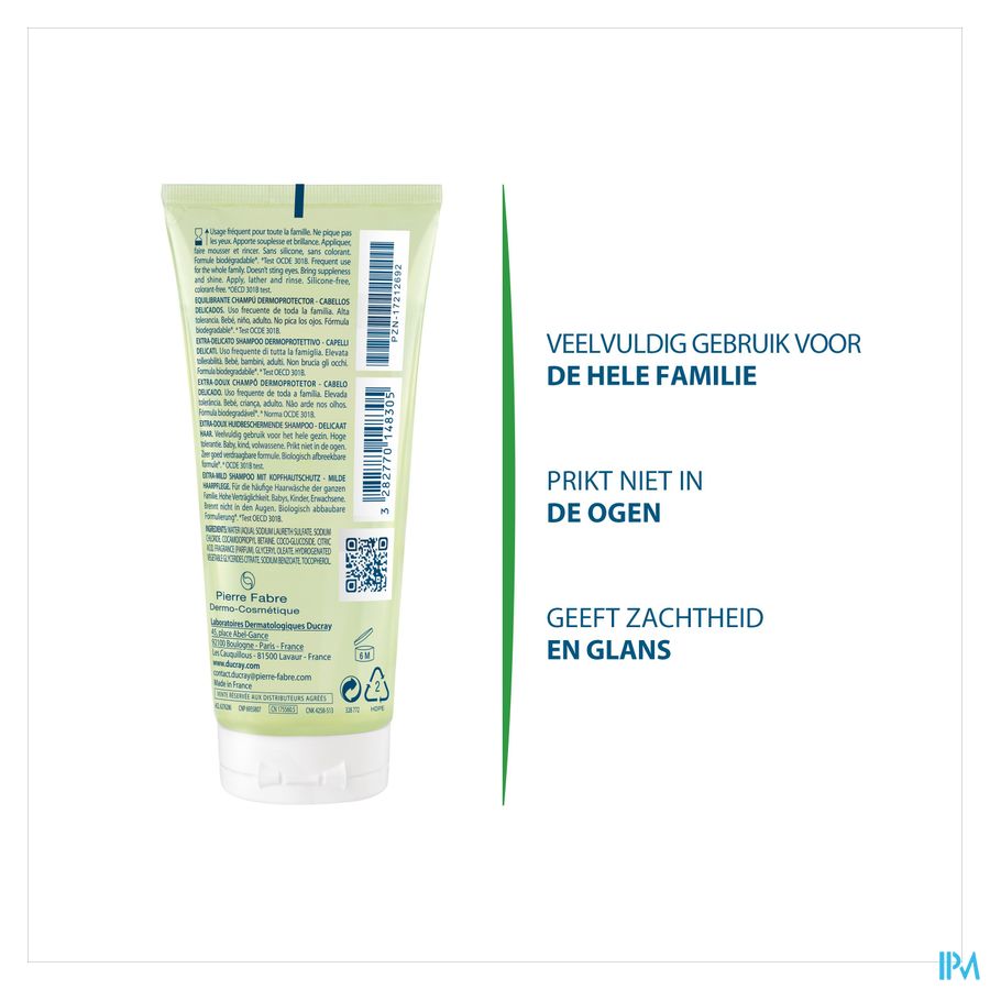 Ducray Extra-doux Huidbescherm. Shampoo 100ml Nf 16