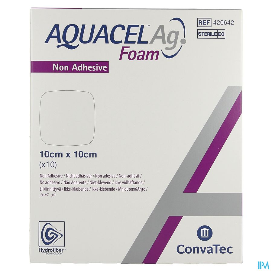 Aquacel Ag Foam Non Adhesief 10x10cm 10 1
