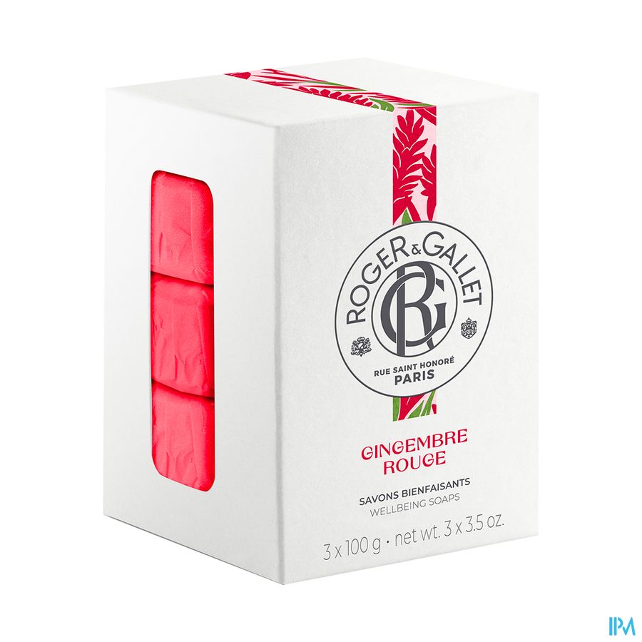 Roger&gallet Gingembre Rouge Boite 3 Savons 100g Roger&gallet Gingembre Rouge Boite 3 Savons 100g