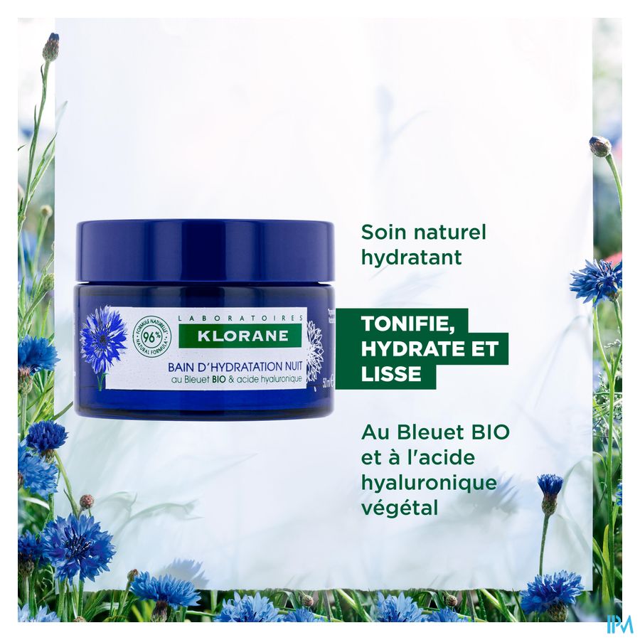 Klorane Visage Bleuet Bain Hydra Nuit 50ml 10