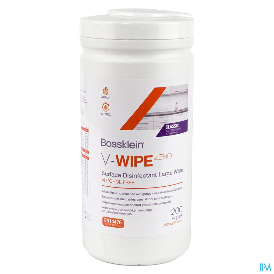 Bossklein V-wipe Zero Classic Desinf. Doekjes 200 1