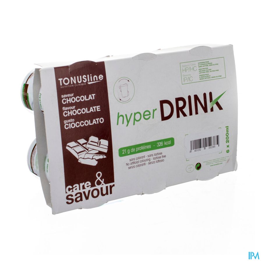 Hyperdrink Chocolat S/lactose Pot 6x200ml Hyperdrink Chocolat S/lactose Pot 6x200ml