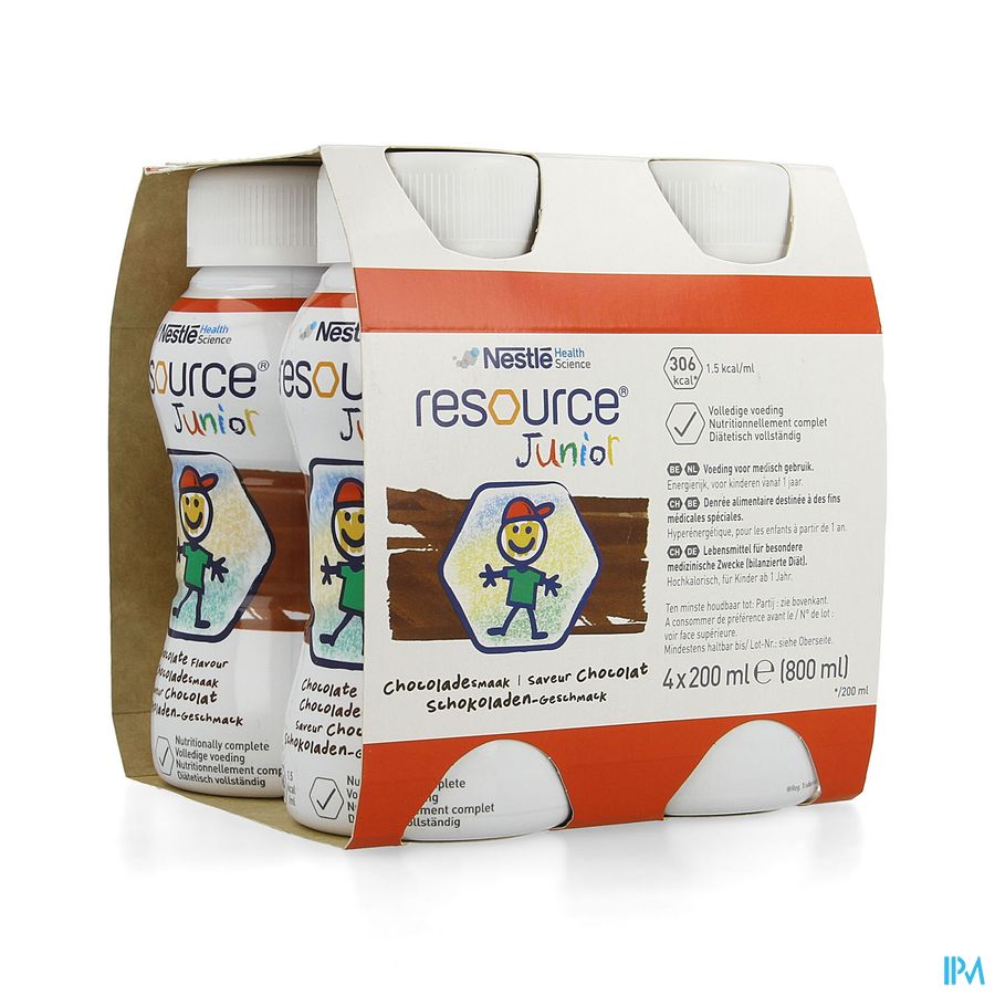 Resource Junior Chocolat 4x200ml Resource Junior Chocolat 4x200ml