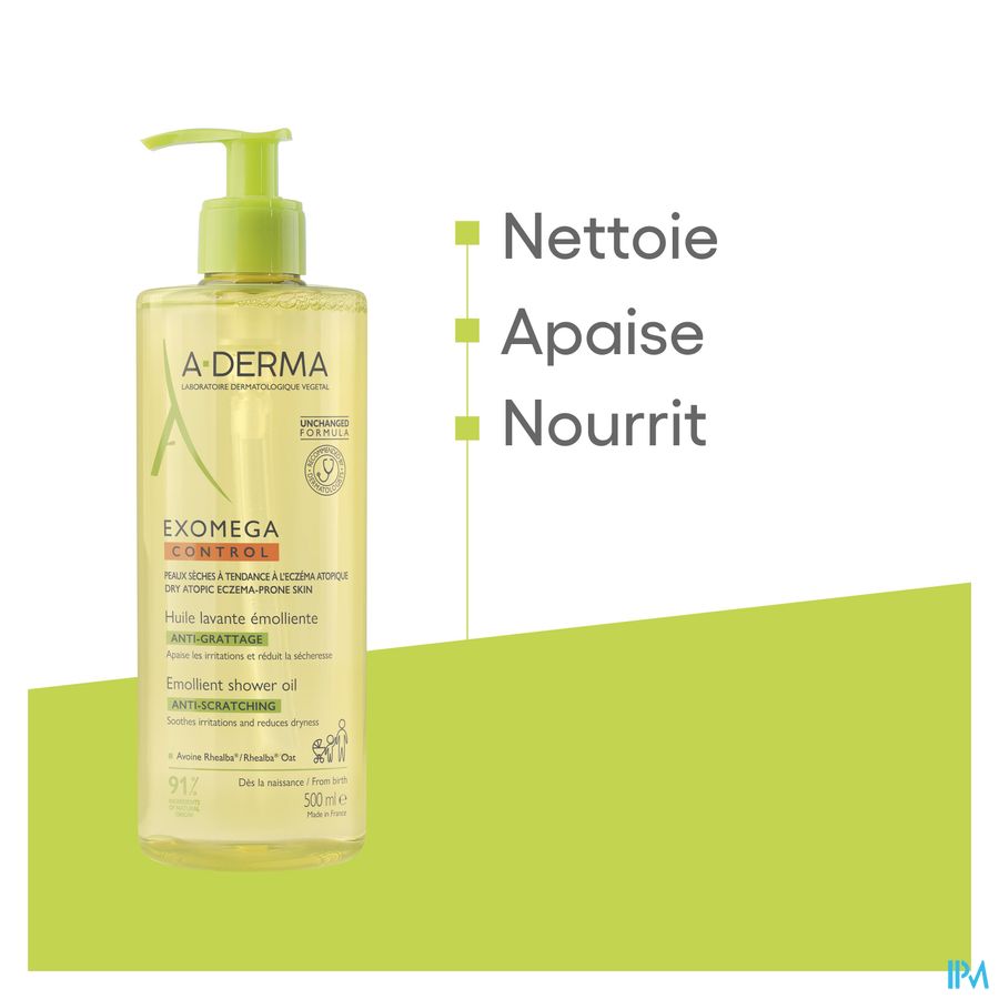 Aderma Exomega Control Emolierende Wasolie 500ml 15