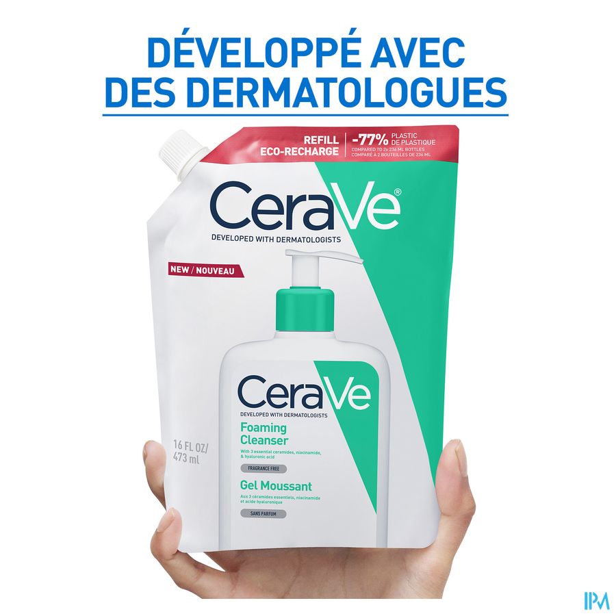 Cerave Gel Nettoyant Moussant Recharge 473ml 9