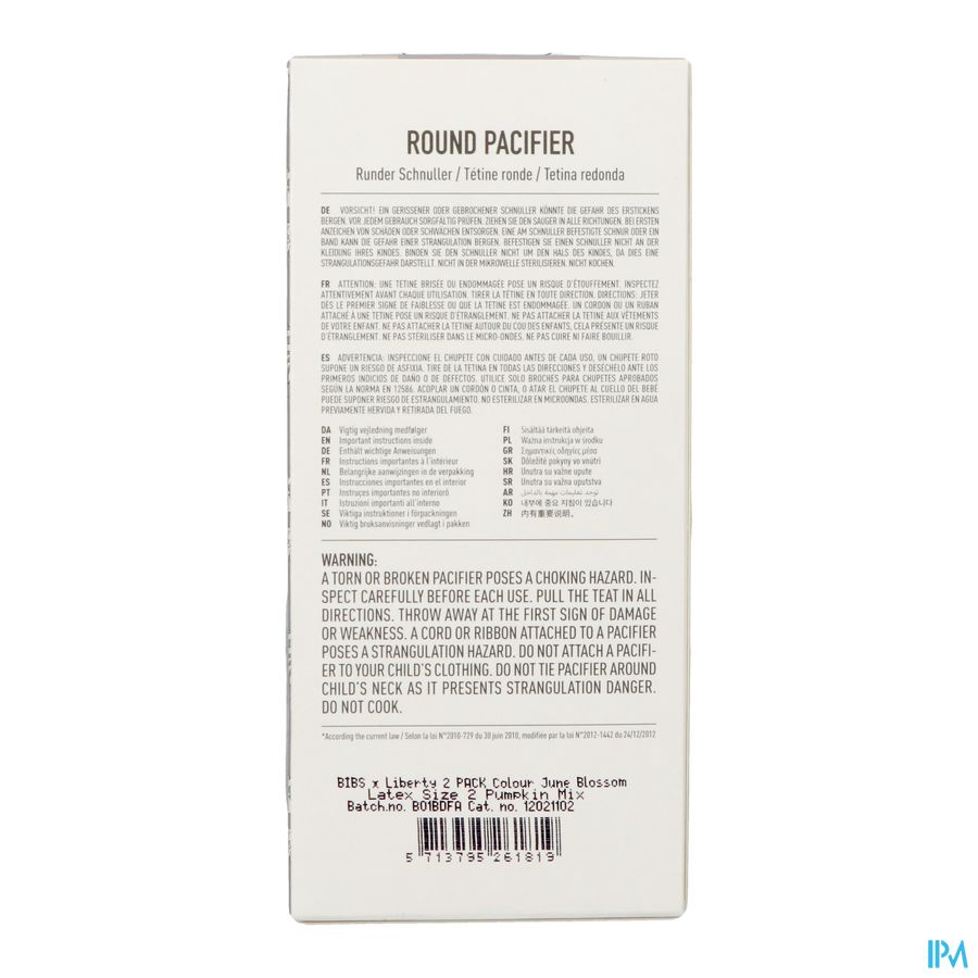 Bibs 2 Fopspeen Duo Liberty Garden Blossom Pumpk.2 3