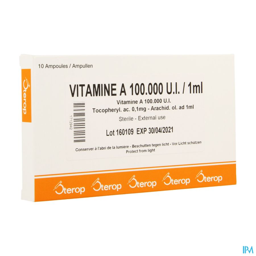 Vitamine A Sol Usage Externe 100.000ui Amp 10x1ml Vitamine A Sol Usage Externe 100.000ui Amp 10x1ml