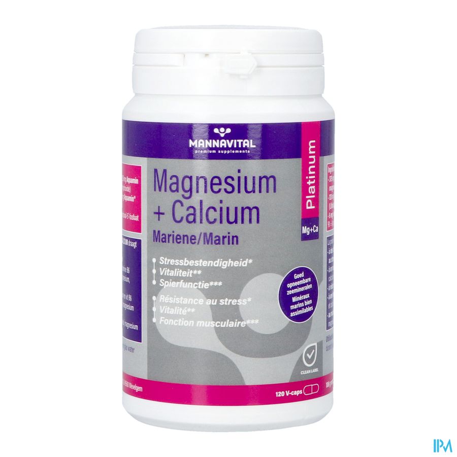 Mannavital Magnesium + Calcium Marin V-caps 120 5