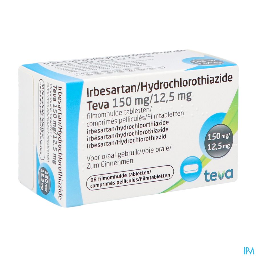 Irbesartan Hct Teva 150mg/12,5mg Filmomh Tabl 98 Irbesartan Hct Teva 150mg/12,5mg Filmomh Tabl 98