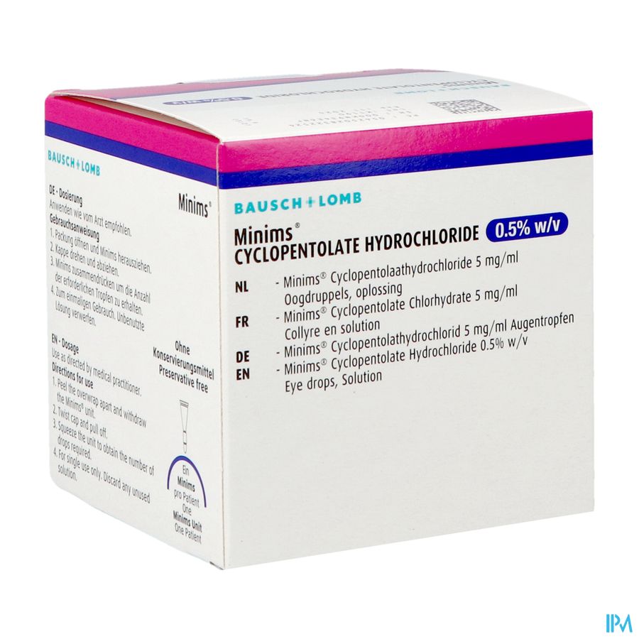 Minims Cyclopentolate 0,5% 20x0,5ml Minims Cyclopentolate 0,5% 20x0,5ml