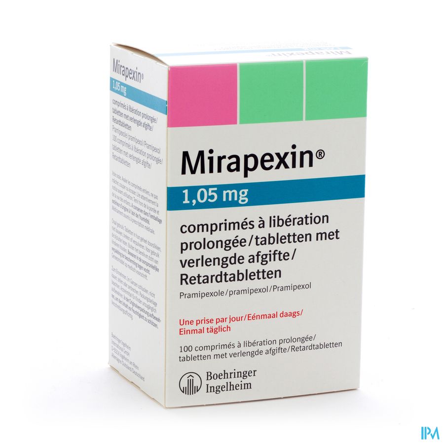 Mirapexin Pr 1,05mg Comp Verlengde Afgifte 100 Mirapexin Pr 1,05mg Comp Verlengde Afgifte 100