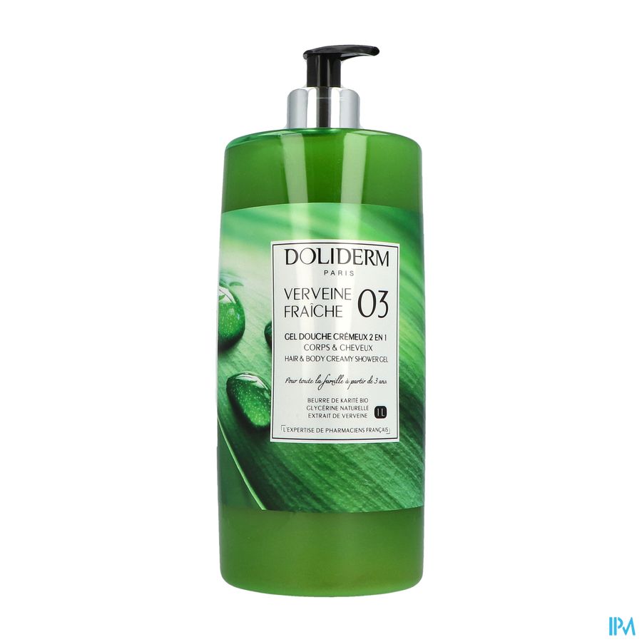 Doliderm Douchegel 2in1 Verveine Fraiche Pompfl 1l Doliderm Douchegel 2in1 Verveine Fraiche Pompfl 1l