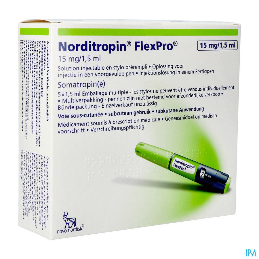 Norditropin Flexpro 15mg/1,5ml Opl Inj Voorg.pen 5 Norditropin Flexpro 15mg/1,5ml Opl Inj Voorg.pen 5