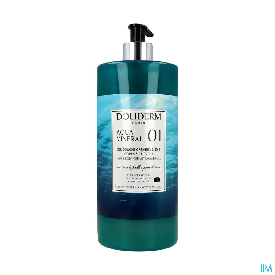 Doliderm Douchegel 2in1 Aqua Mineral Pompfl 1l Doliderm Douchegel 2in1 Aqua Mineral Pompfl 1l