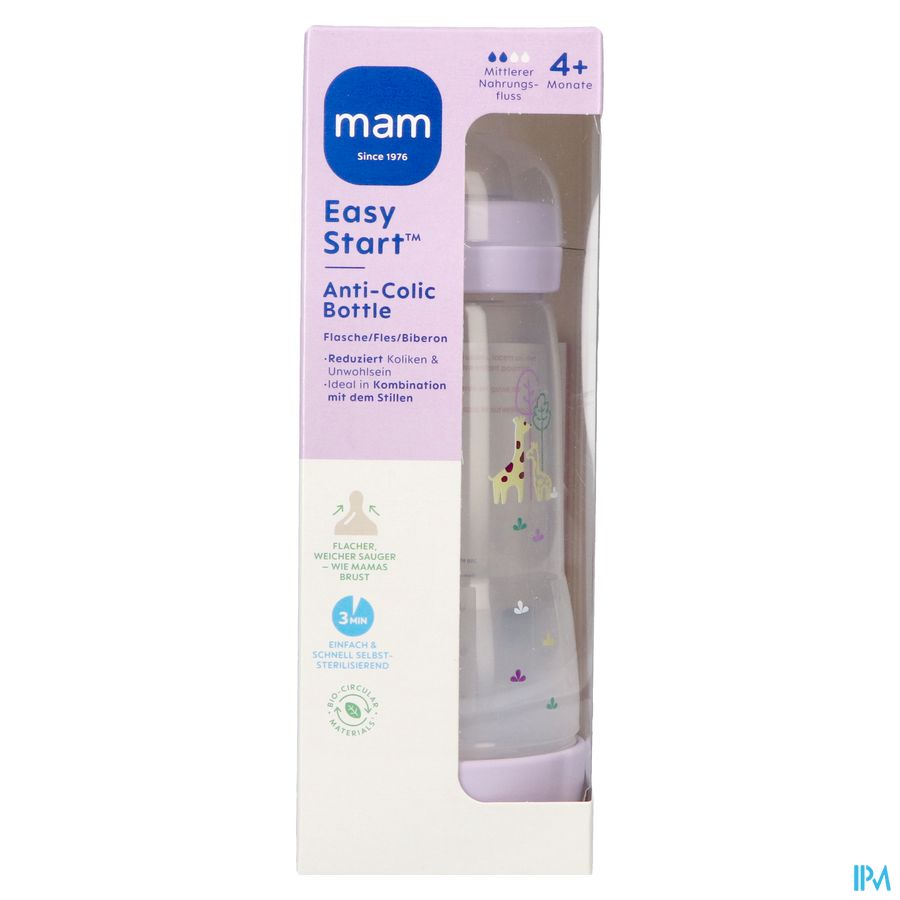 Mam Easy Start A/colic Bib. Pure Matt Lilas 320ml 2