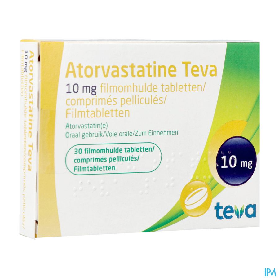 Atorvastatine Teva 10mg Filmomh Tabl 30 X 10mg Atorvastatine Teva 10mg Filmomh Tabl 30 X 10mg