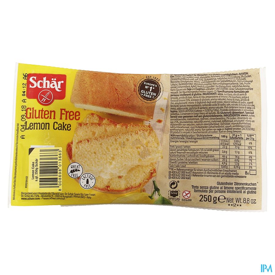 Schar Cake Citron 250g Revogan 1