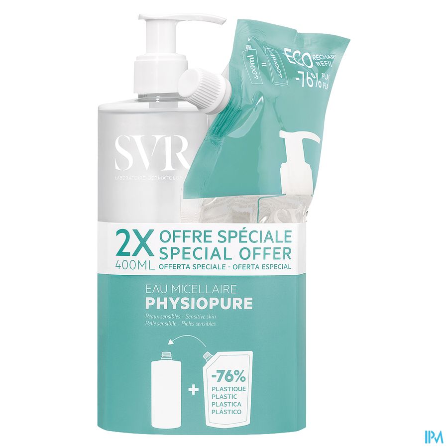 Svr Physiopure Micellair Water 400ml + Navul.400ml 1