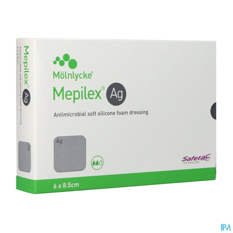 Mepilex Ag Verband Steriel 6,0x 8,5cm 5 287021 Mepilex Ag Verband Steriel 6,0x 8,5cm 5 287021