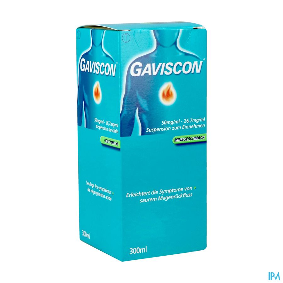 Gaviscon Menthe Munt Susp Buv 300ml Gaviscon Menthe Munt Susp Buv 300ml