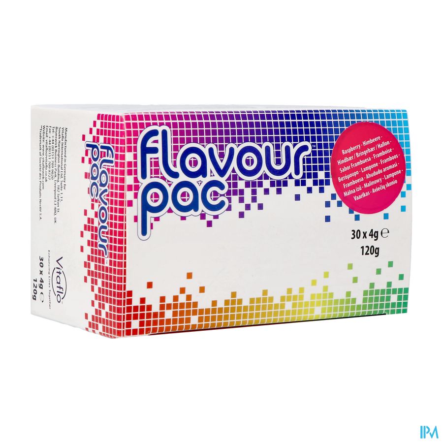 Flavour Pac Framboos Zakje 30x4g Flavour Pac Framboos Zakje 30x4g