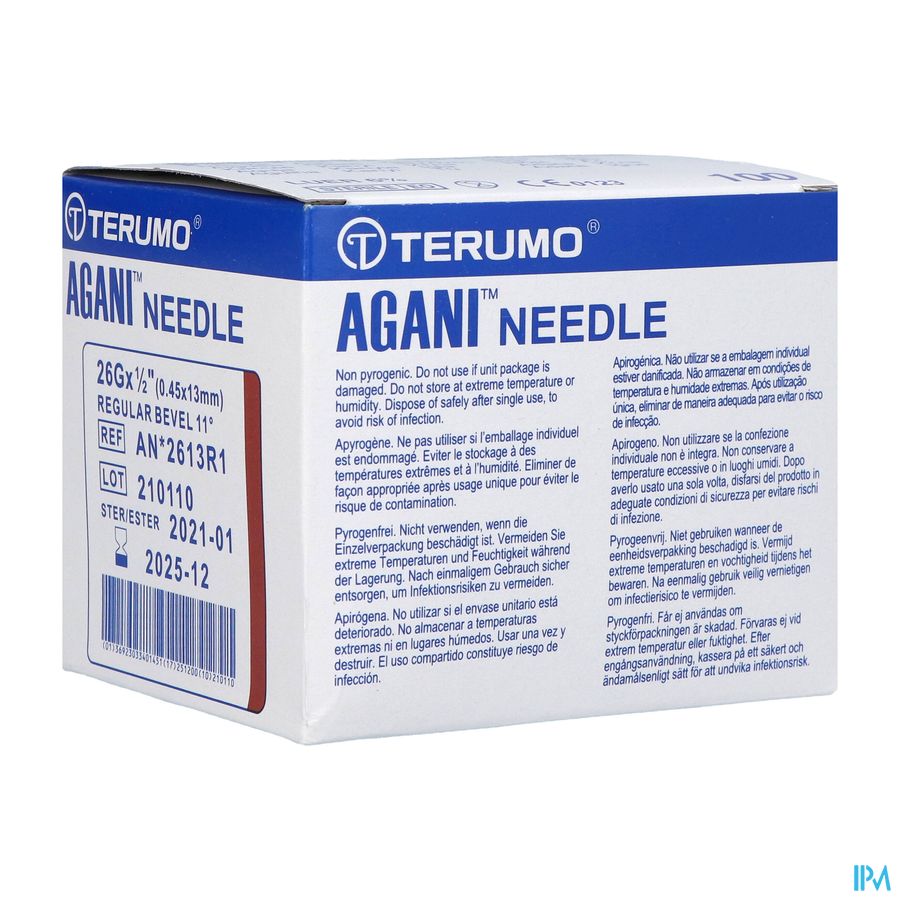 Terumo Naald Agani 26g 1/2 Rb Bruin 100 Terumo Naald Agani 26g 1/2 Rb Bruin 100