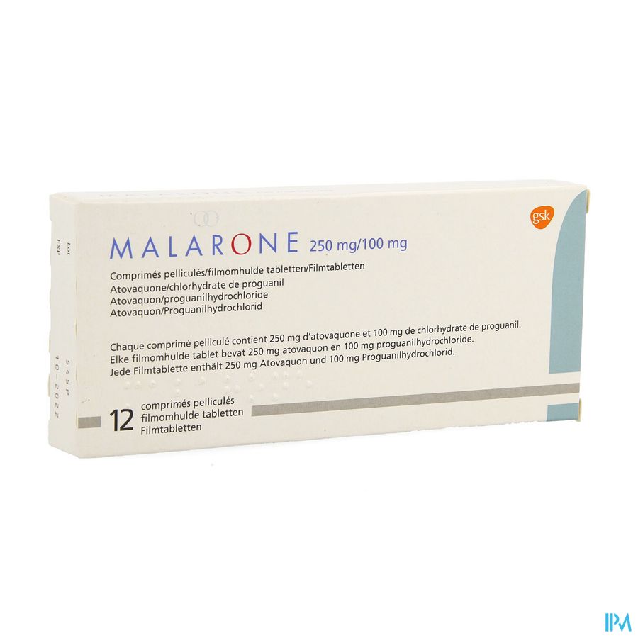 Malarone Tabl 12 X 250mg/100mg Malarone Tabl 12 X 250mg/100mg