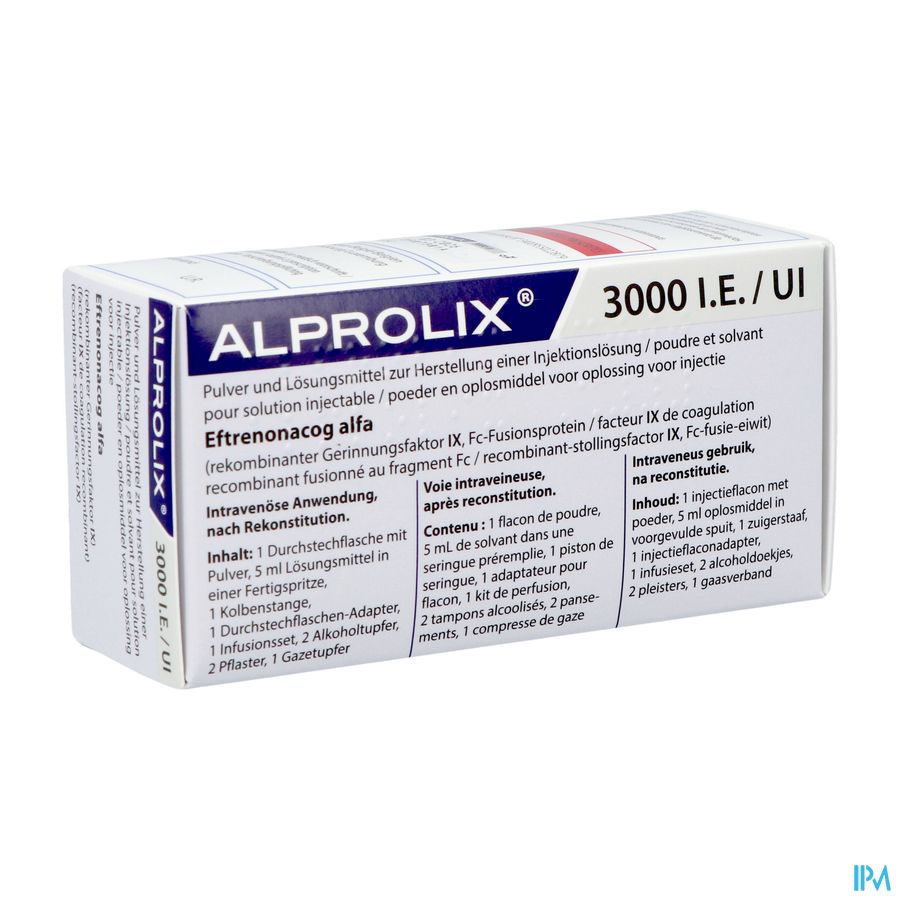 Alprolix 3000ie Pdr+solv Opl Inj 1 Fl + Ser Pr.5ml Alprolix 3000ie Pdr+solv Opl Inj 1 Fl + Ser Pr.5ml