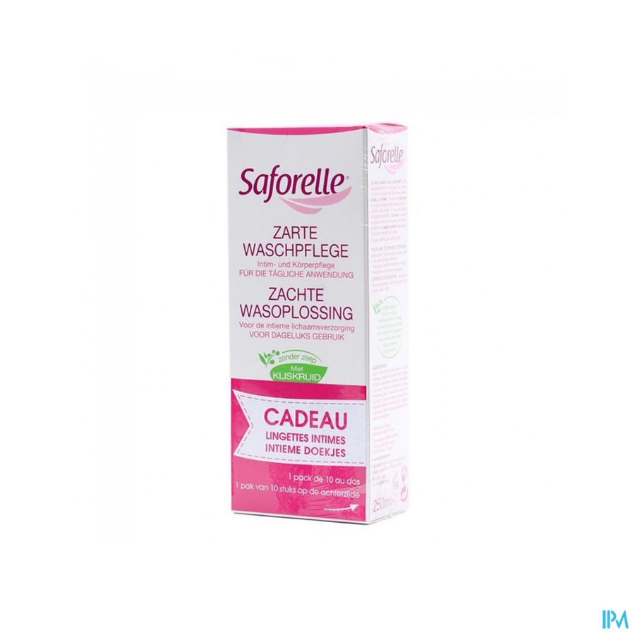 Saforelle Zachte Wasoplos. 250ml +intiem. Doek. 10