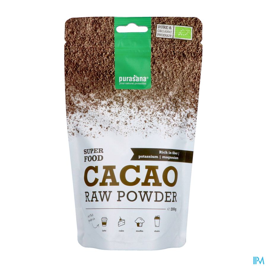 Purasana Vegan Cacao Pdr 200g Be-bio-02 Purasana Vegan Cacao Pdr 200g Be-bio-02