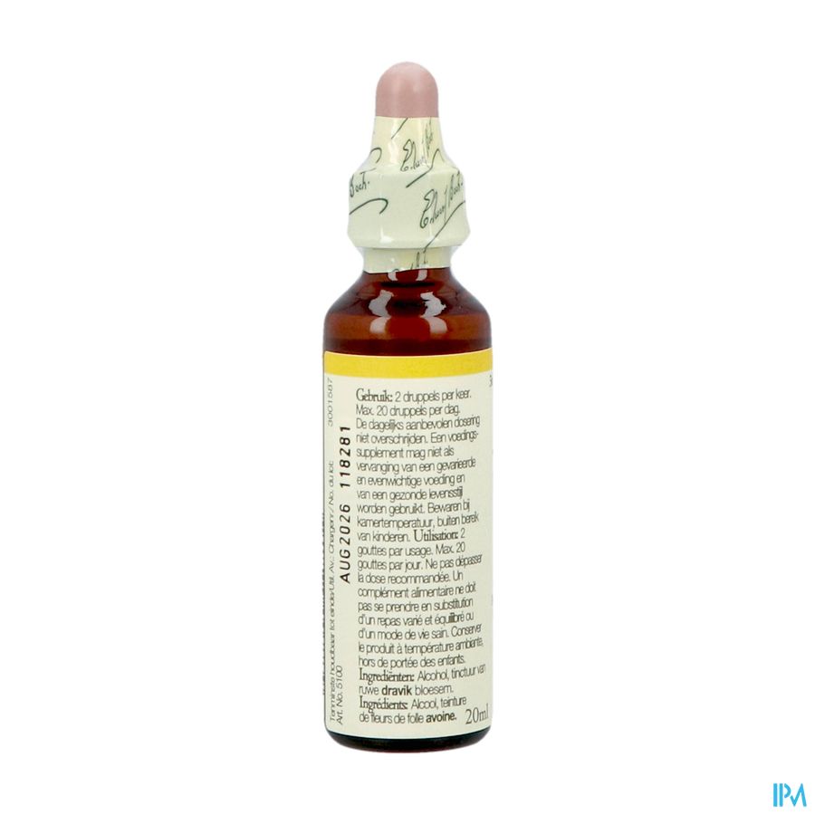 Bach Flower Remedie 36 Wild Oat 20ml Bach Flower Remedie 36 Wild Oat 20ml