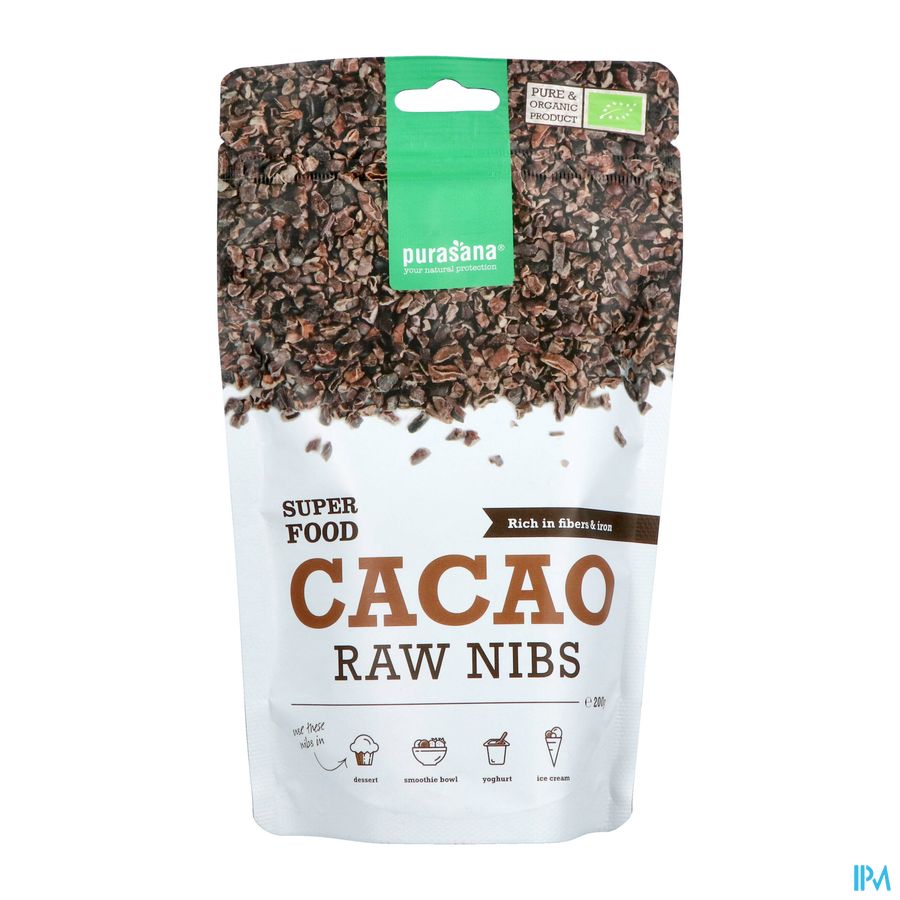 Purasana Vegan Cacao Beans 200g Be-bio-02 Purasana Vegan Cacao Beans 200g Be-bio-02