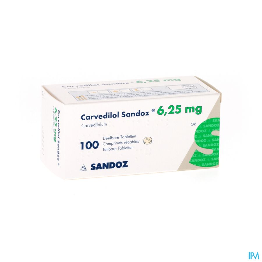 Carvedilol Sandoz Comp 100 X 6,25mg Carvedilol Sandoz Comp 100 X 6,25mg