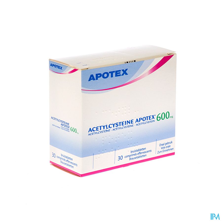 Acetylcysteine Apotex Comp Eff 30 X 600mg