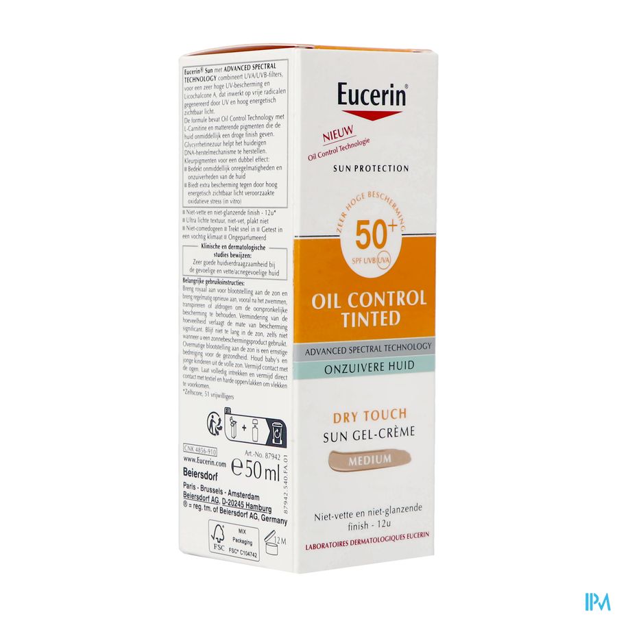 Eucerin Sun Protection Oil Tinted Med Spf50+ 50ml