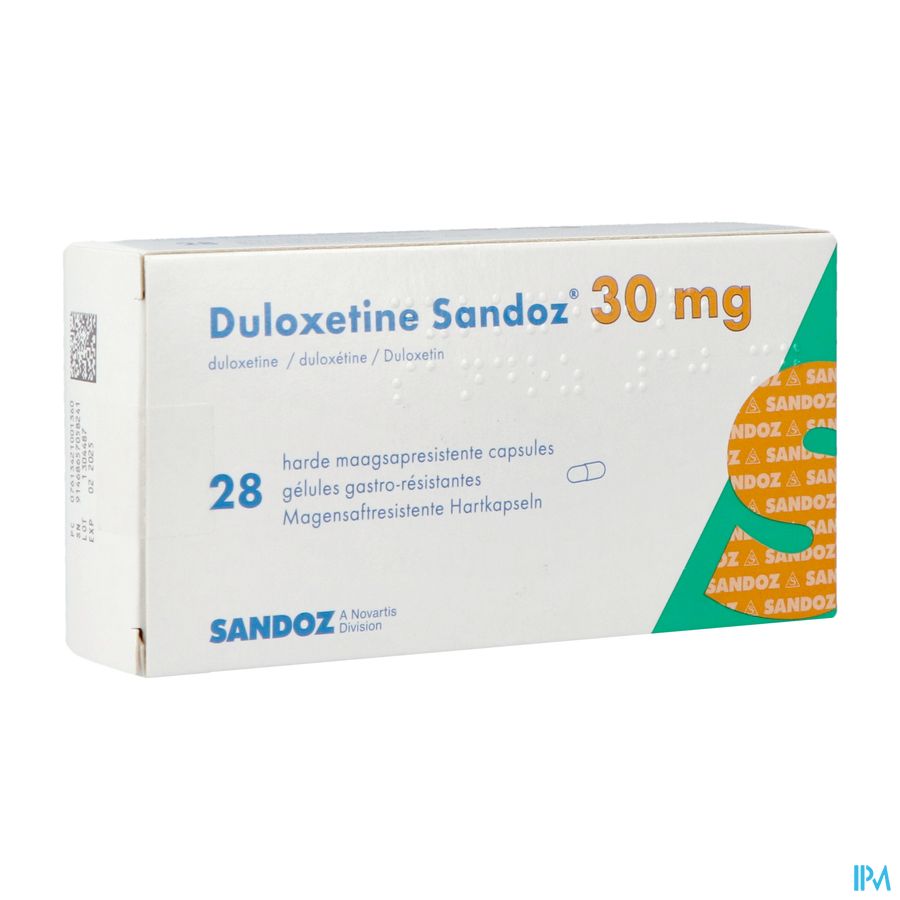 Duloxetine Sandoz 30mg Caps Hard Maagsapresist. 28 Duloxetine Sandoz 30mg Caps Hard Maagsapresist. 28