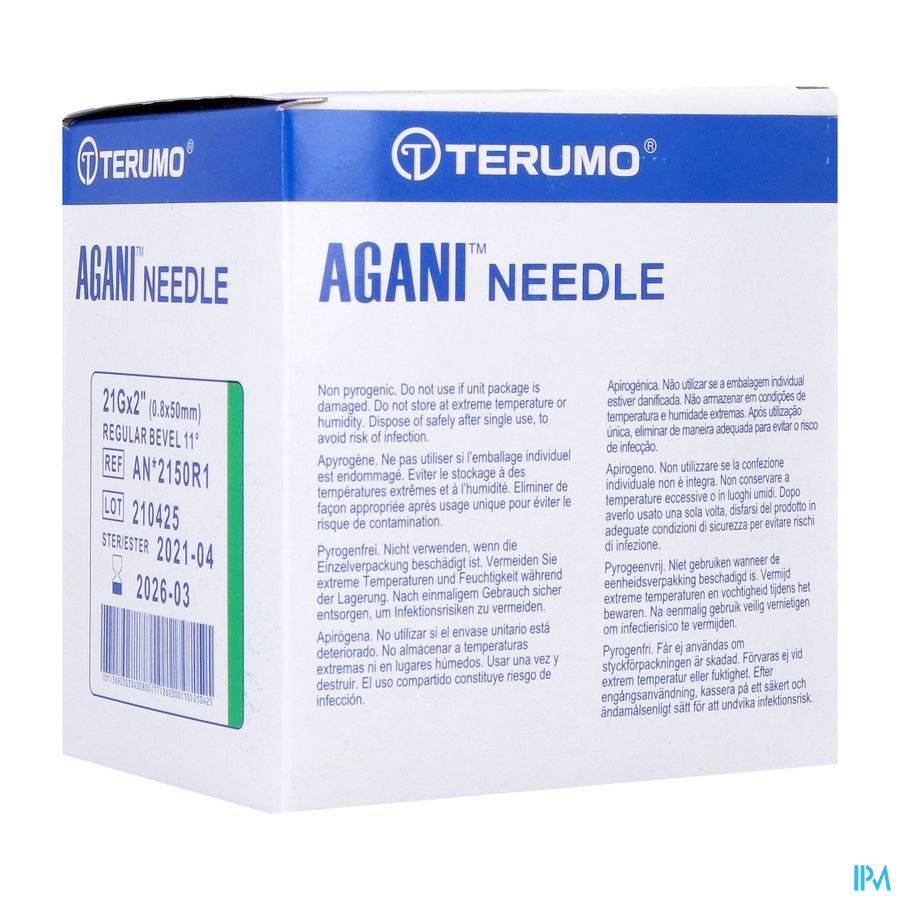 Terumo Aiguille Agani 21g 2 Rb Vert 100 Terumo Aiguille Agani 21g 2 Rb Vert 100
