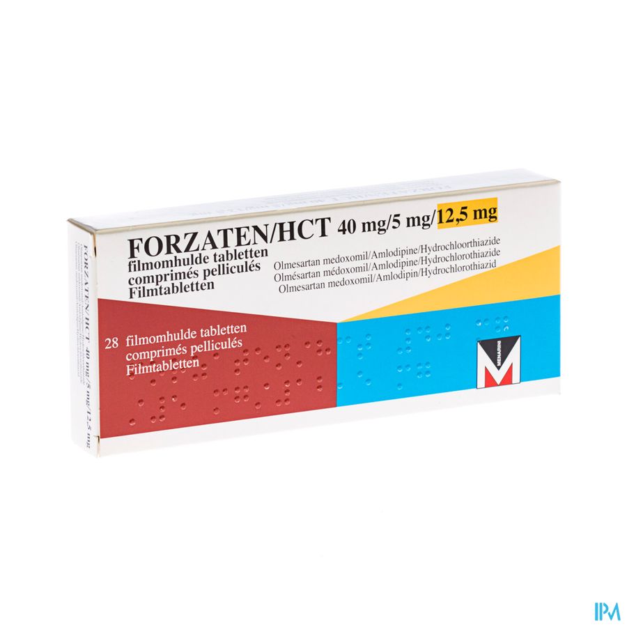 Forzaten/hct 40mg/ 5mg/12,5mg Filmomh Tabl 28 Forzaten/hct 40mg/ 5mg/12,5mg Filmomh Tabl 28