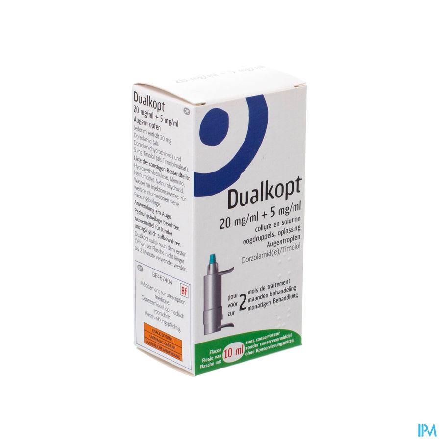 Dualkopt 20mg/ml + 5mg/ml Collyre En Sol 1x10ml Dualkopt 20mg/ml + 5mg/ml Collyre En Sol 1x10ml