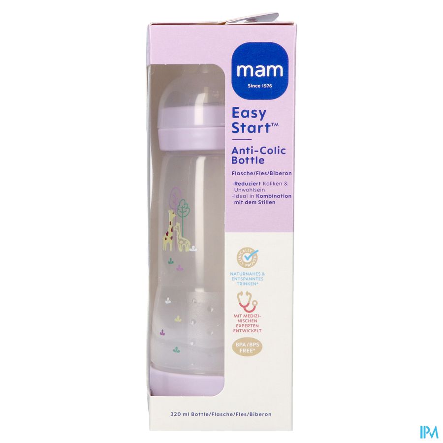 Mam Easy Start A/colic Bib. Pure Matt Lilas 320ml 3