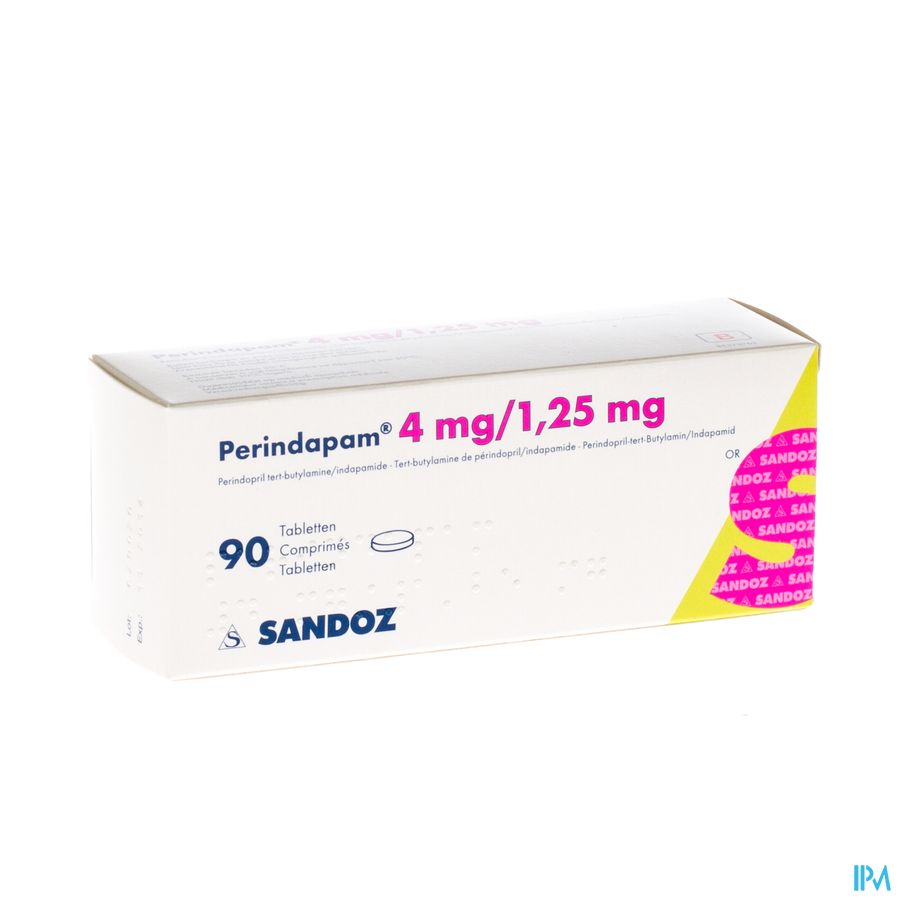 Perindopril/indapamide Sandoz Tabl 90x4mg/1,250mg Perindopril/indapamide Sandoz Tabl 90x4mg/1,250mg