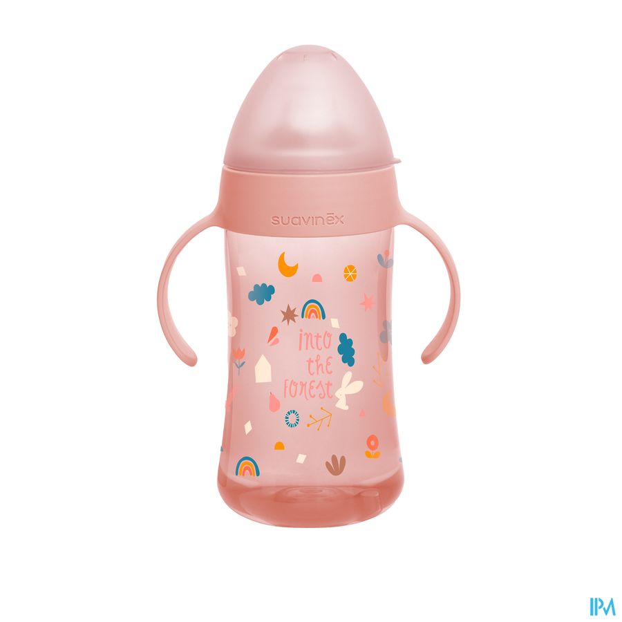 Suavinex Feeding Forest Flesje Handgr. Roze 270ml 2